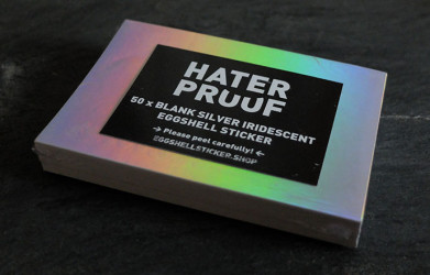STICKER PACK ON SILVER-IRIDESCENT EGGSHELL FOIL